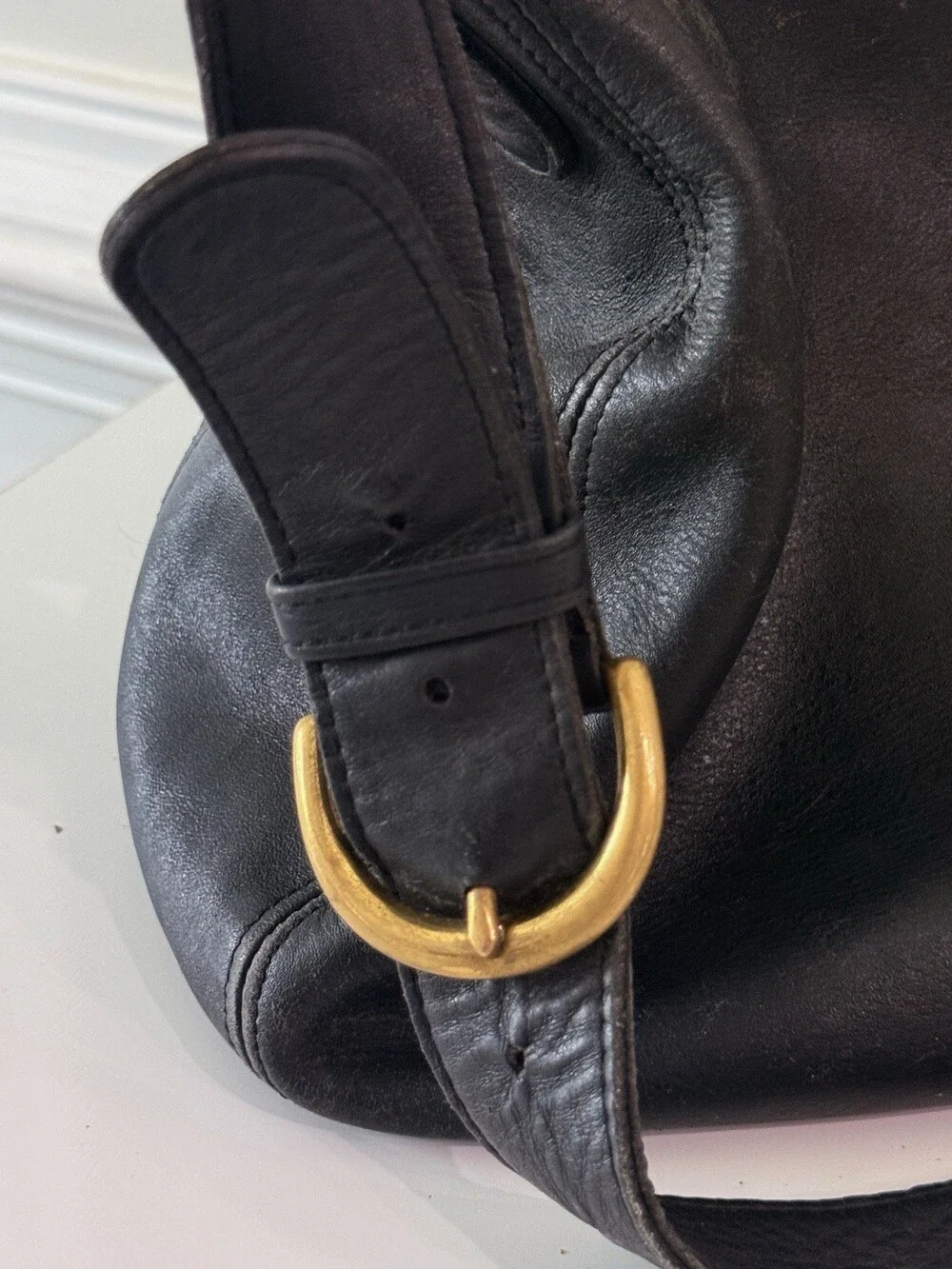 Vtg 1998 Coach Large Soho Zip Hobo Shoulder Bag Leather 4161 Black USA